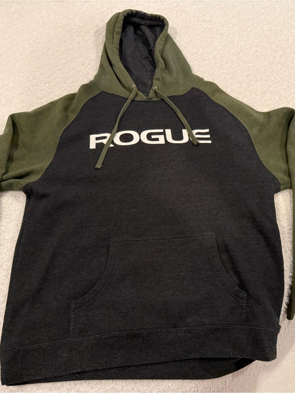 Rogue Two-Tone Black and Olive Green Hoodie
